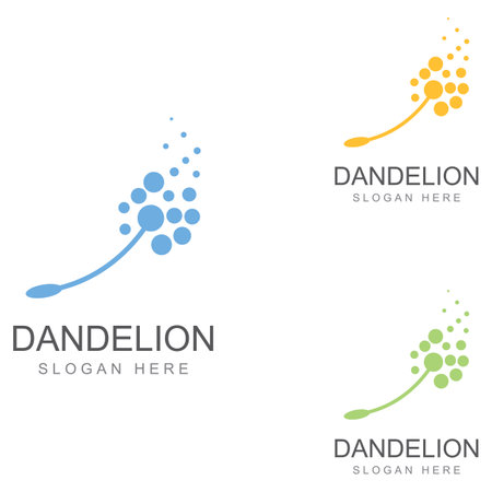 Dandelion flower logo and symbol vector designのイラスト素材