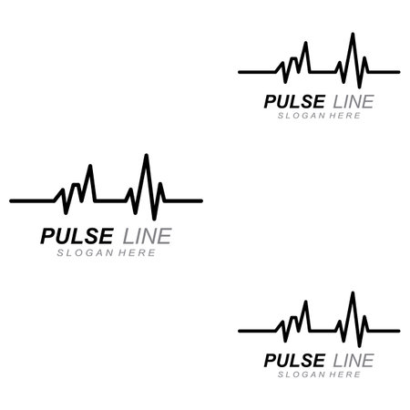 Pulse line or medical wave. Logo design concept vectorのイラスト素材