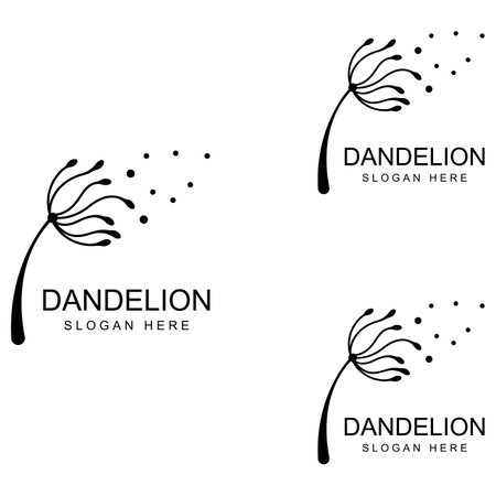 Dandelion flower logo and symbol vector designのイラスト素材