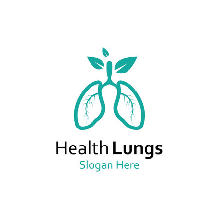 Lungs health and lungs care logo vector design,lungs logo template.のイラスト素材