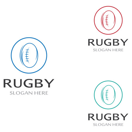 Rugby ball logo. Using vector illustration design concept.Can be used for sports logos and a team logoのイラスト素材