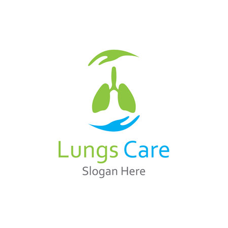 Lungs health and lungs care logo icon vector design templateのイラスト素材