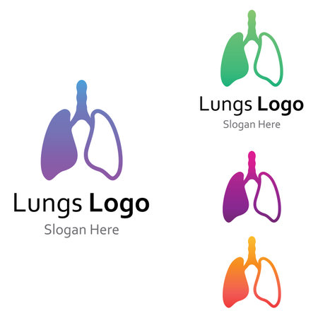 Lungs health and lungs care logo icon vector design templateのイラスト素材