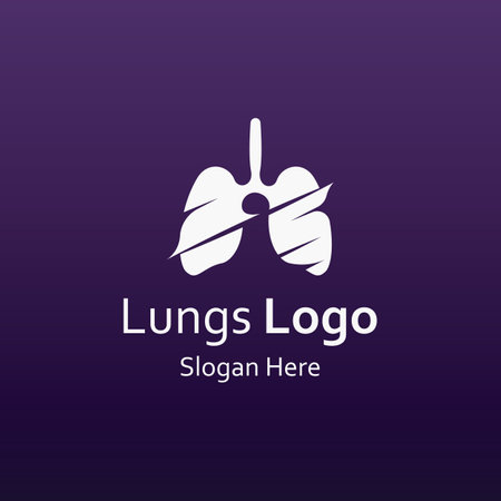 Lungs health and lungs care logo icon vector design templateのイラスト素材