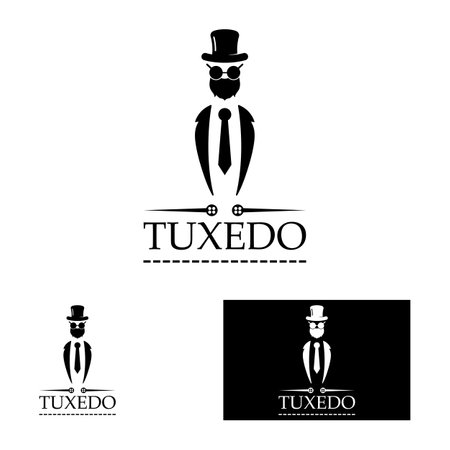 Tuxedo logo icon vector design templateのイラスト素材