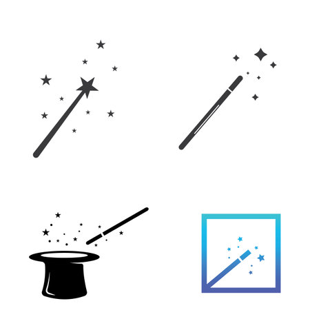 magic wand icon logo vector illustrationのイラスト素材