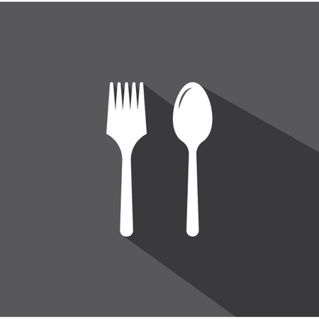 spoon,fork,and knife icon logo vectorのイラスト素材