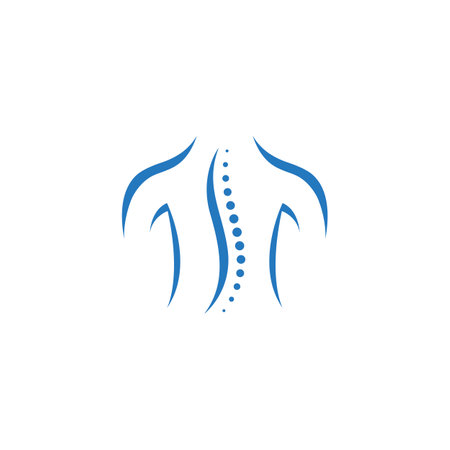 Spinal diagnostics, spine care and spine health.With modern vector icon design conceptのイラスト素材