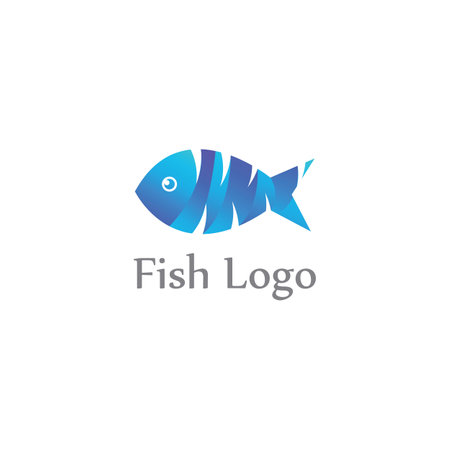Fish logo, fishinghook, fish oil and seafood restaurant icon. With vector icon conceptのイラスト素材