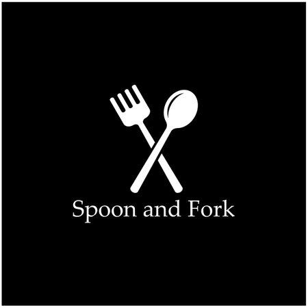 spoon,fork,and knife icon logo vectorのイラスト素材