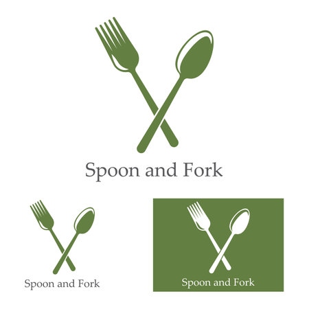 spoon,fork,and knife icon logo vectorのイラスト素材