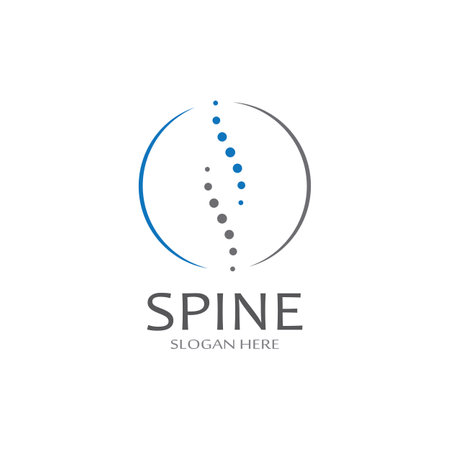 Spinal diagnostics, spine care and spine health.With modern vector icon design conceptのイラスト素材