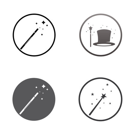 magic wand icon logo vector illustrationのイラスト素材