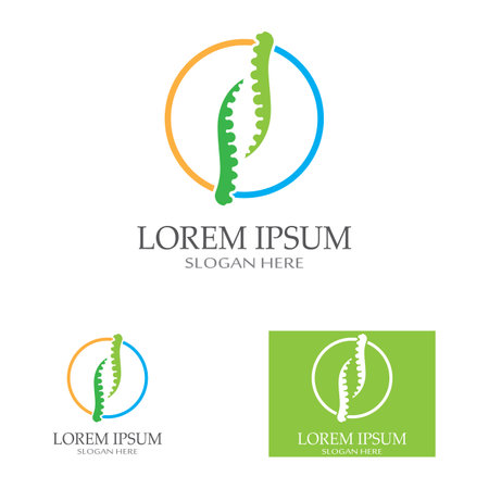 Spinal diagnostics, spine care and spine health.With modern vector icon design conceptのイラスト素材