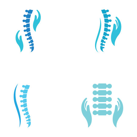 Spinal diagnostics, spine care and spine health.With modern vector icon design conceptのイラスト素材