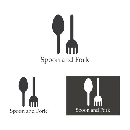 spoon,fork,and knife icon logo vectorのイラスト素材