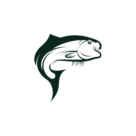 Fish logo, fishinghook, fish oil and seafood restaurant icon. With vector icon conceptのイラスト素材