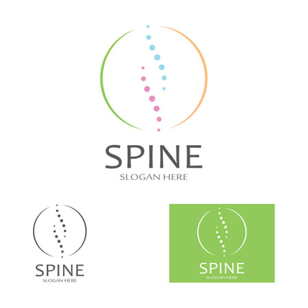 Spinal diagnostics, spine care and spine health.With modern vector icon design conceptのイラスト素材