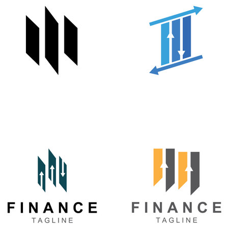 Financial business logo or financial graphic logo.Logo for financial business results data.With vector icon design.のイラスト素材