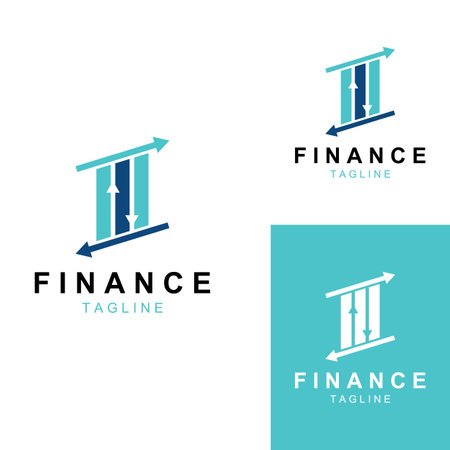 Financial business logo or financial graphic logo.Logo for financial business results data.With vector icon design.のイラスト素材