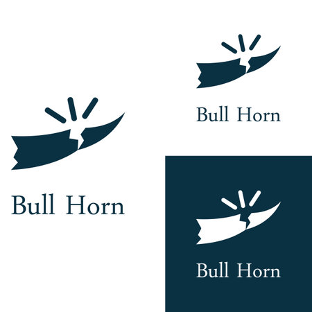 Bull's head horn logo. Using vector design concept.のイラスト素材