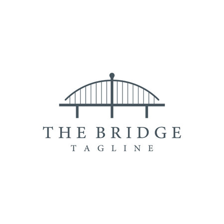 Bridge building construction abstract logo design with a creative idea.のイラスト素材