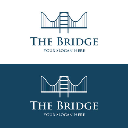 Bridge building construction abstract logo design with a creative idea.のイラスト素材