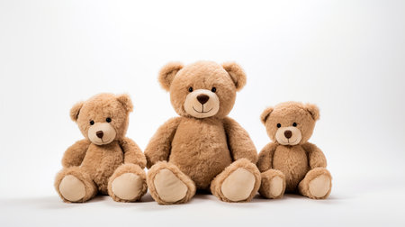 Big and small teddy bears sitting pink,Generate AIの素材