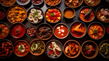 Assortment of tapas in a bowl Generate AIの素材
