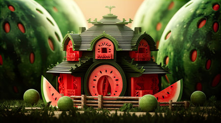 handmade from watermelon in the home japan Generate AIの素材