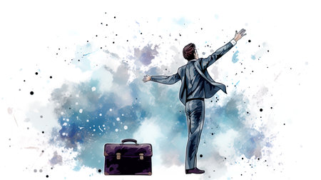 Illustrator very smooth design Businessman . Generate AIの素材