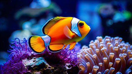 Clown anemonefish in the aquarium. Tropical fish.の素材