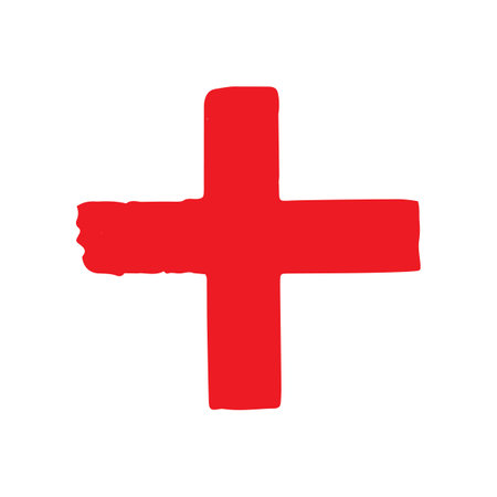Red cross icon brush elementのイラスト素材
