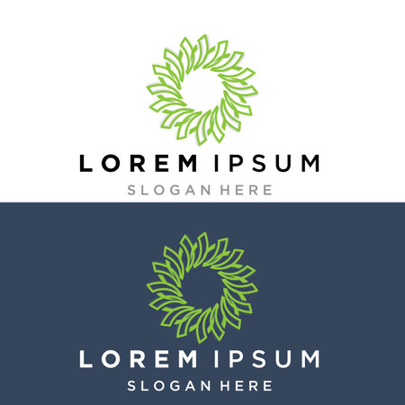 Flower logo. The circular logo. The brand name  emblem  logo.のイラスト素材