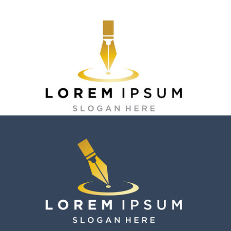 Sign pen Logo template Vector illustrationのイラスト素材