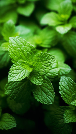Fresh mint leaves close up. Mint leaves background. Mint leaves textureの素材