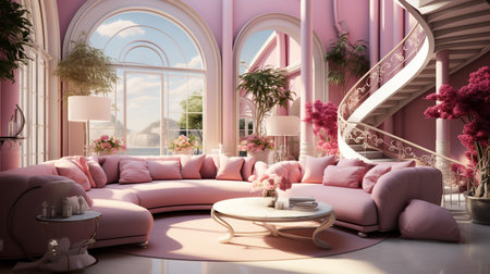 Barbie world house with a luxurious , Generate AIの素材