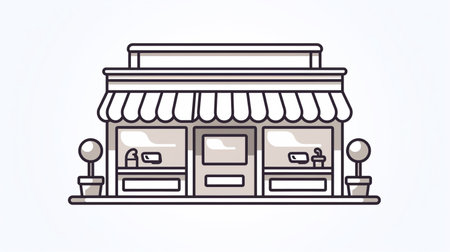 Storefront Flat Design E-Commerce Icon illustration A flat design styled shopping & e-commerce Generate AIの素材