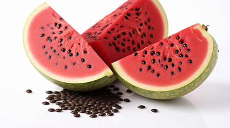 watermelon fresh  ripe watermelon , white background , Generate AIの素材