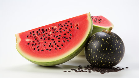 watermelon fresh  ripe watermelon , white background , Generate AIの素材