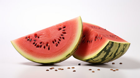 watermelon fresh  ripe watermelon , white background , Generate AIの素材