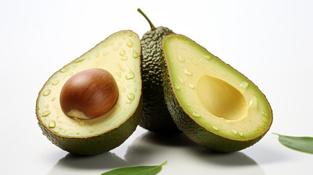avocado ripe avocado, white background , Generate AIの素材