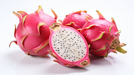 dragon fresh  ripe dragon fruits , splash water , white background , Generate Aiの素材