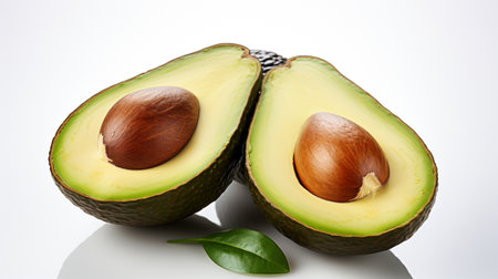 avocado ripe avocado, white background , Generate AIの素材