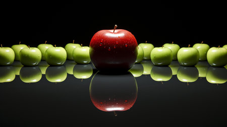 Apple fresh  ripe Apple , splash water , white background , Generate AIの素材