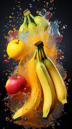 Bananan fresh yellow realistic photo studio , Generate AIの素材