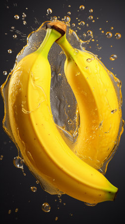 Bananan fresh yellow realistic photo studio , Generate AIの素材