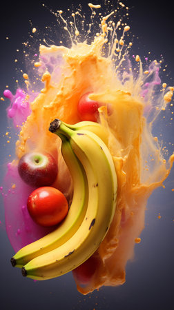 Bananan fresh yellow realistic photo studio , Generate AIの素材