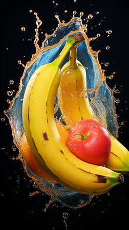 Bananan fresh yellow realistic photo studio , Generate AIの素材