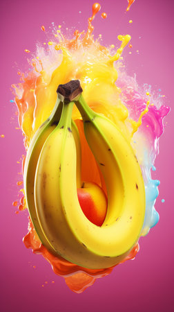 Bananan fresh yellow realistic photo studio , Generate AIの素材